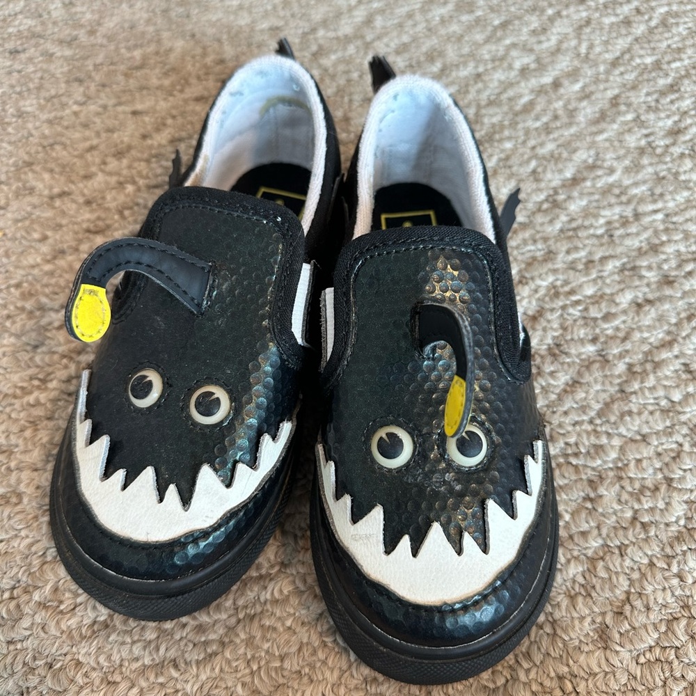 Vans Monster Black and White Slip-On Sneakers in 10T